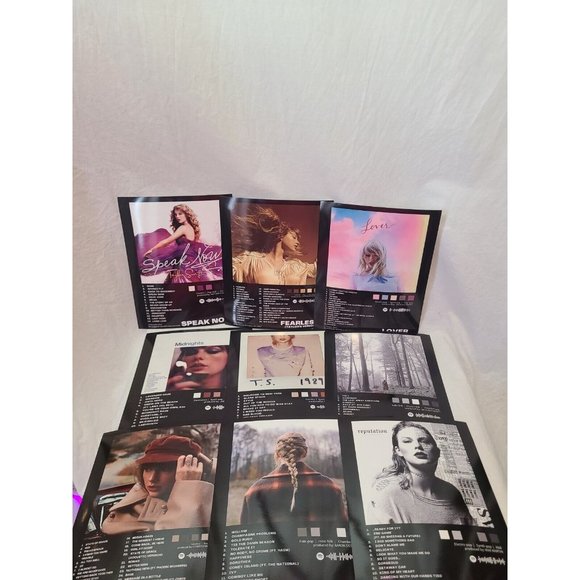 Other - Set of 9 Unframed  Taylor Swift Album Cover Posters 8×10 Inches Cardstock